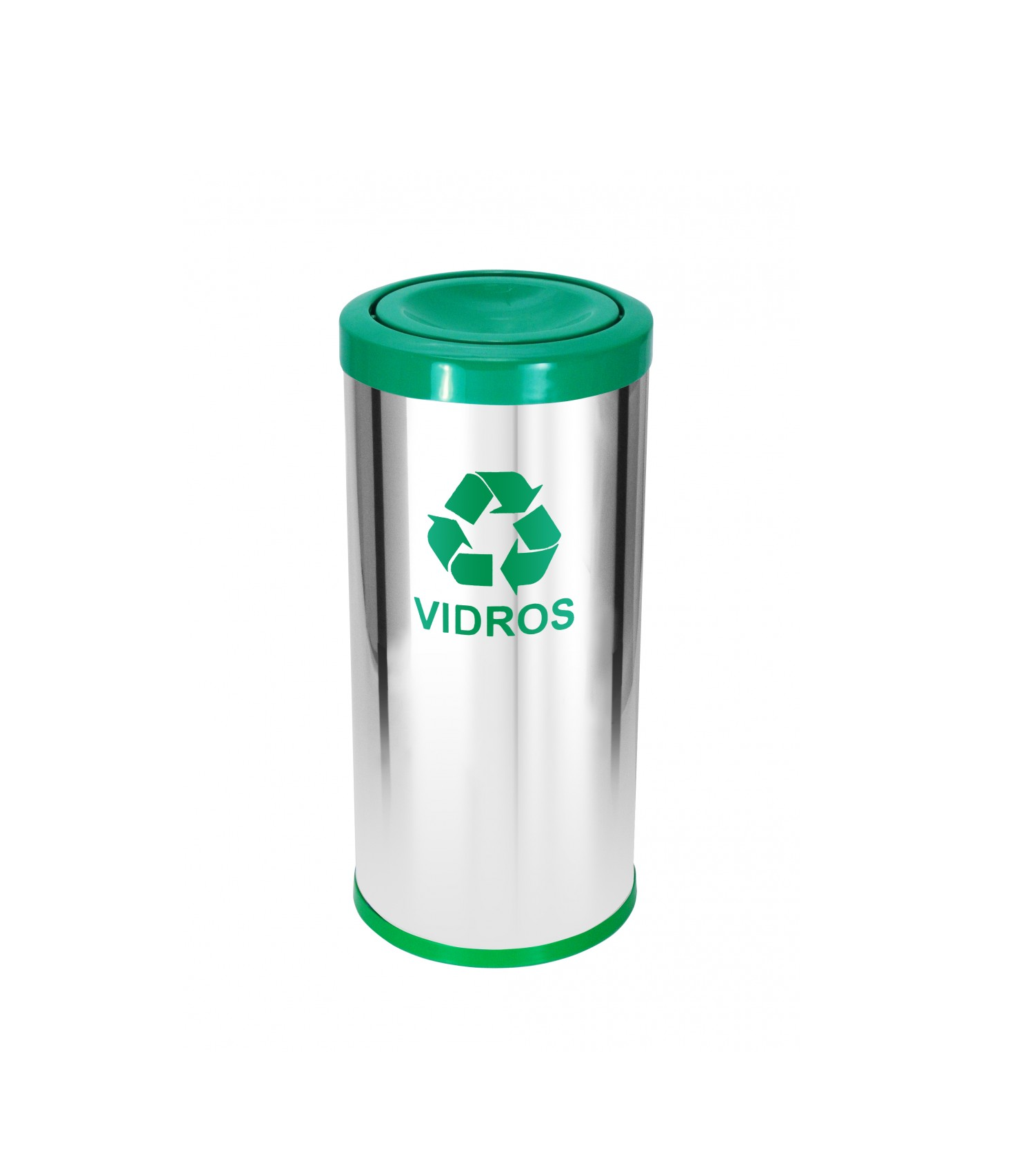 LIXEIRA INOX - JSN - TAMPA MEIA ESFERA PLASTICA - COLOR - 22 L - C41 - 10232