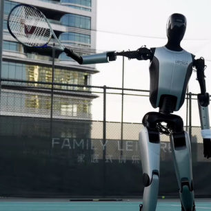 Robô humanoide da chinesa Galbot sustenta rally de tênis e derrota o próprio criador