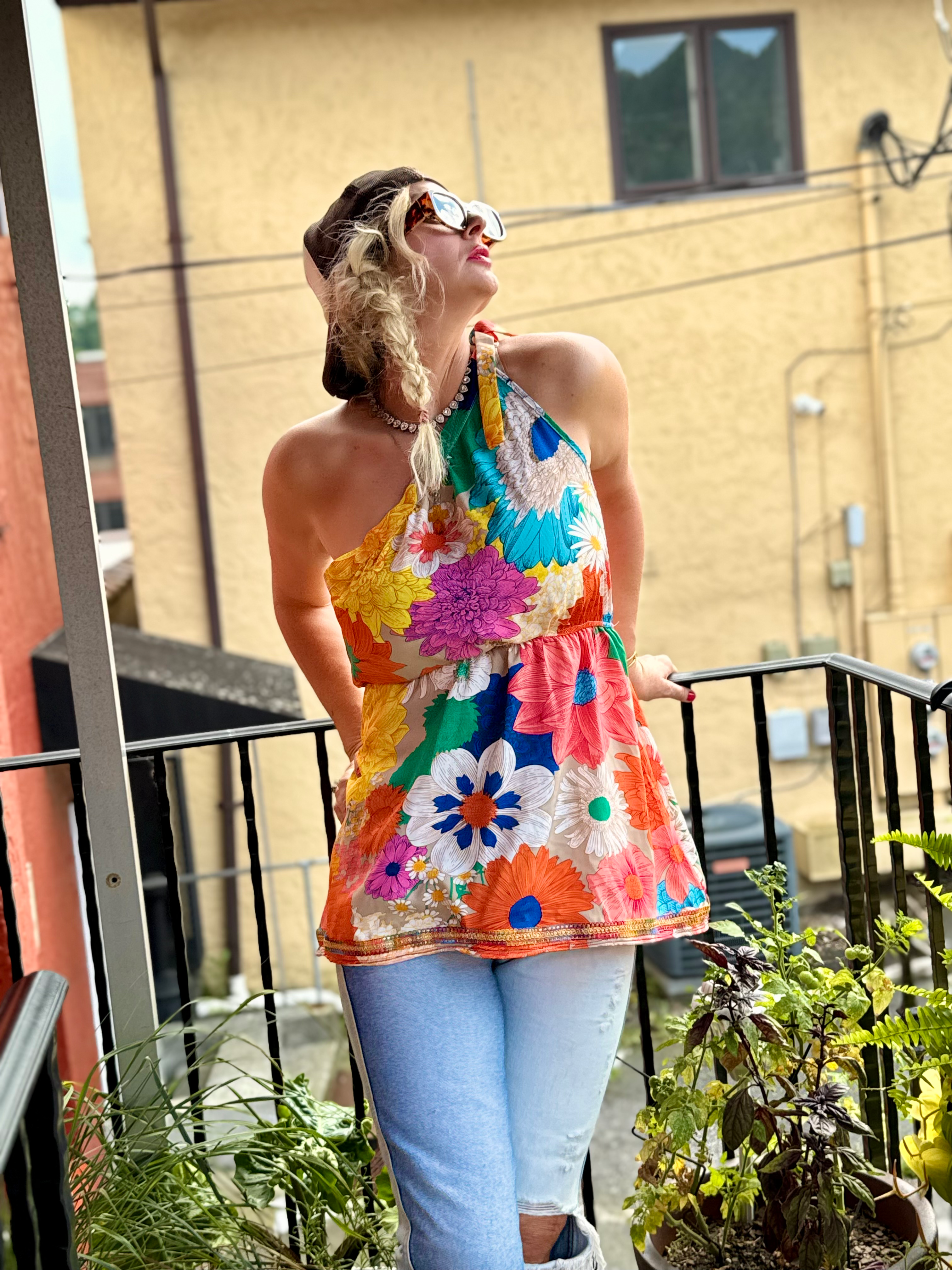 Flower Power Asymmetrical Top