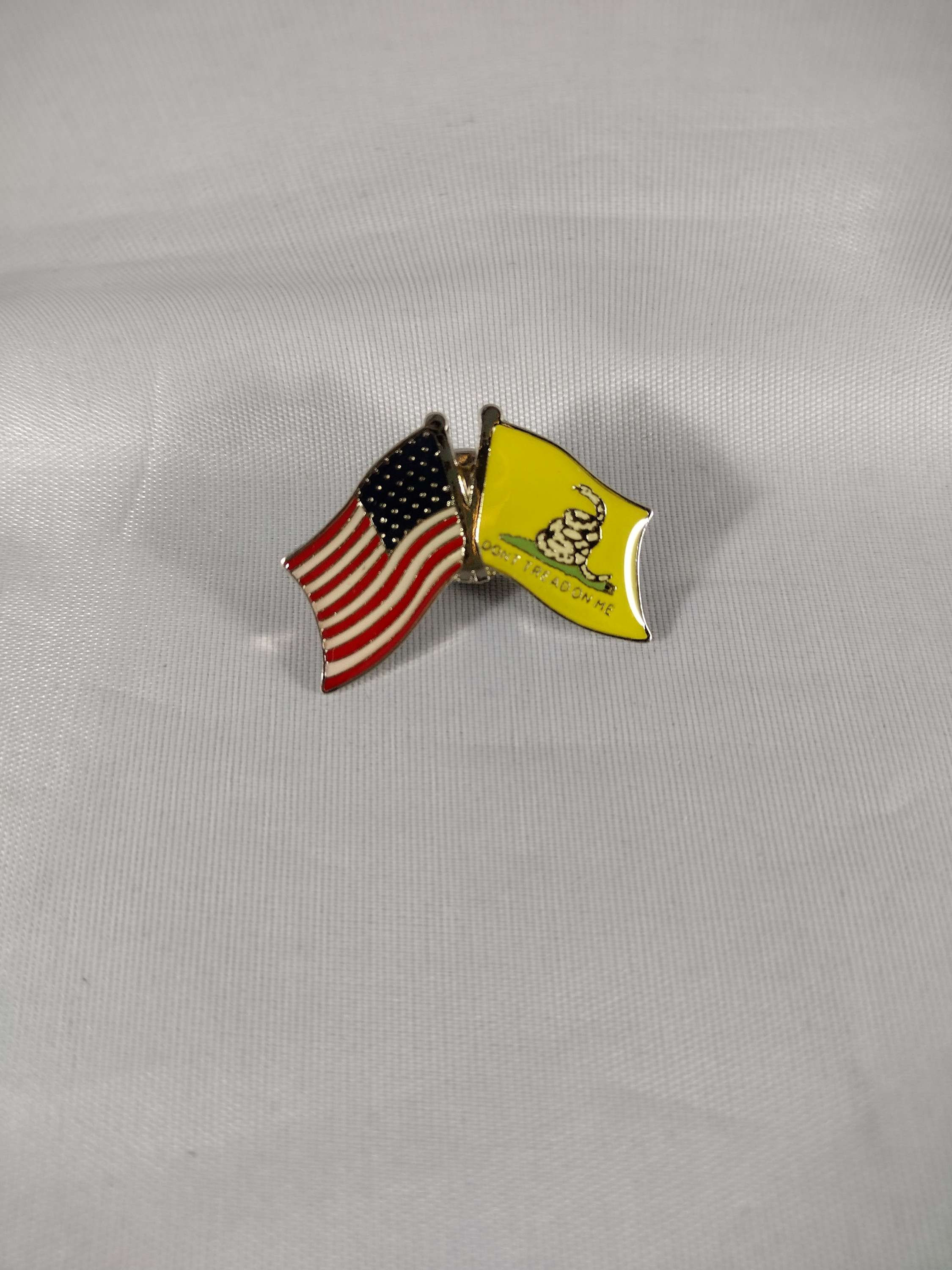 American & Don't Tread On Me Flag Hat Pin