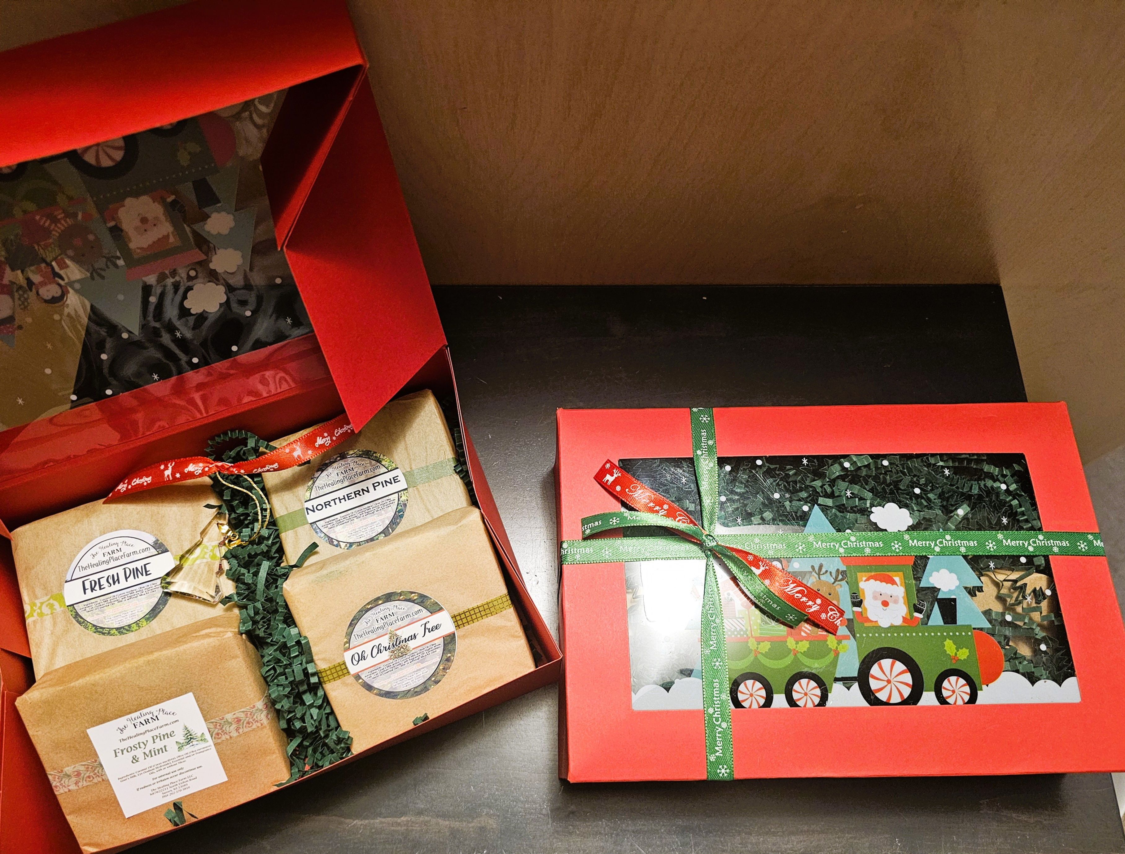 Scents of the Forest ~ 4 Full Bars Goat's Milk Soap & Crystal Tree Ornament Set