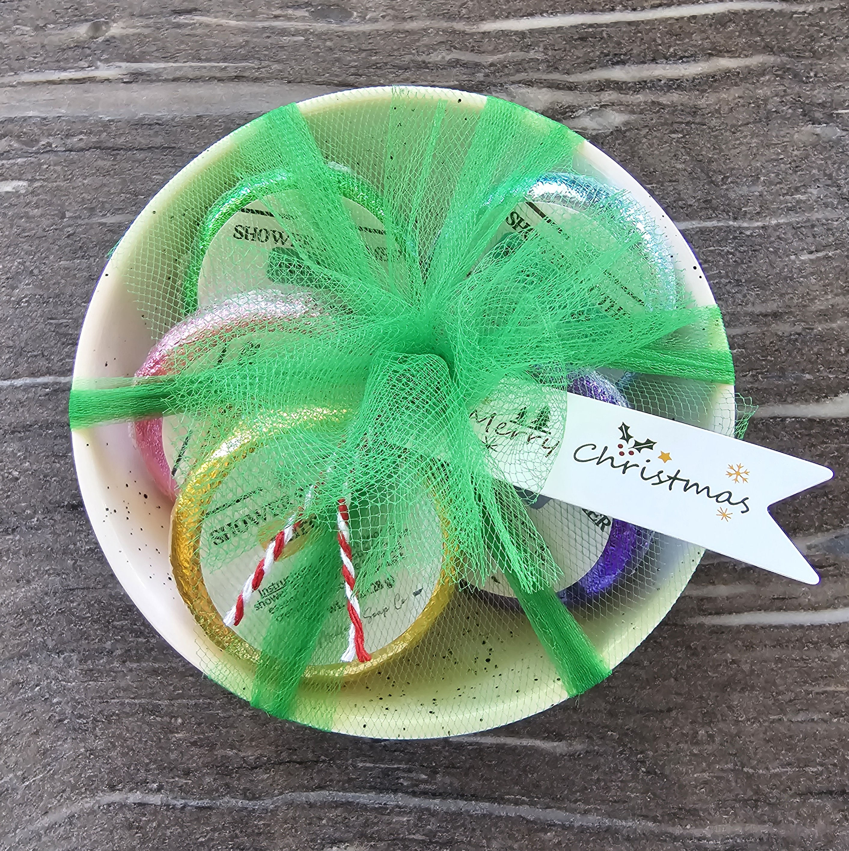 5 PC Shower Steamer & Soother in Holiday Dish Set
