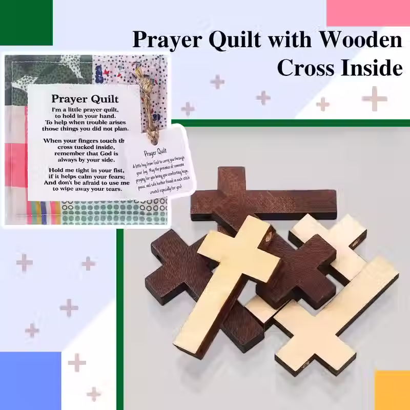Thumbnail: Prayer Quilt with Mini Cross Inside