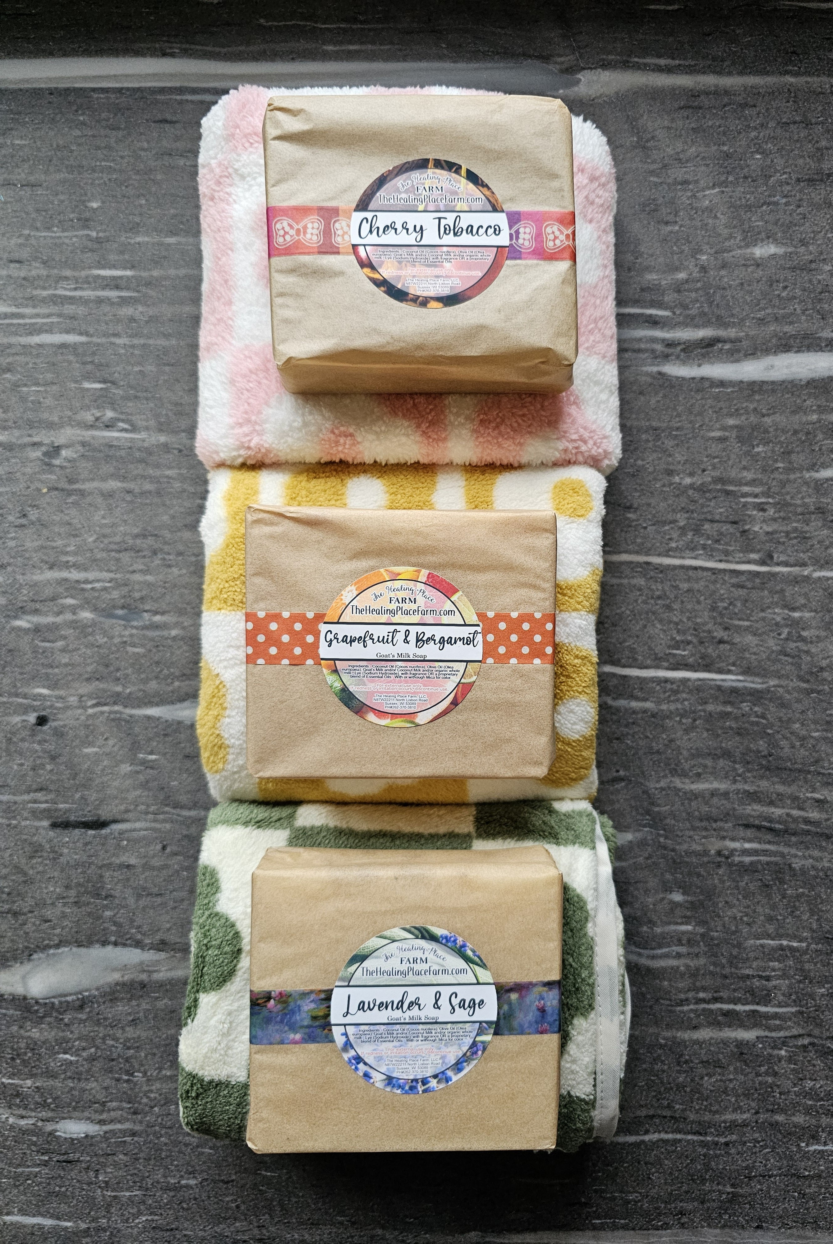 Goat's Milk Soap with Large Hand Towel Set