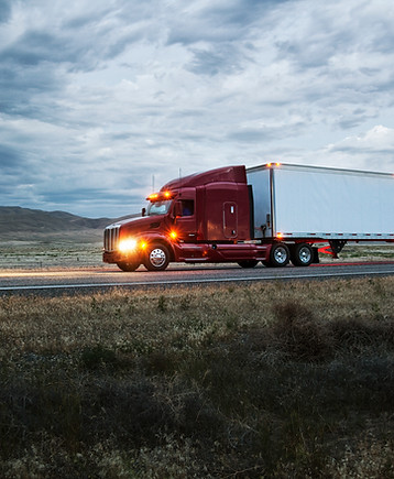 area view of trailer on semi