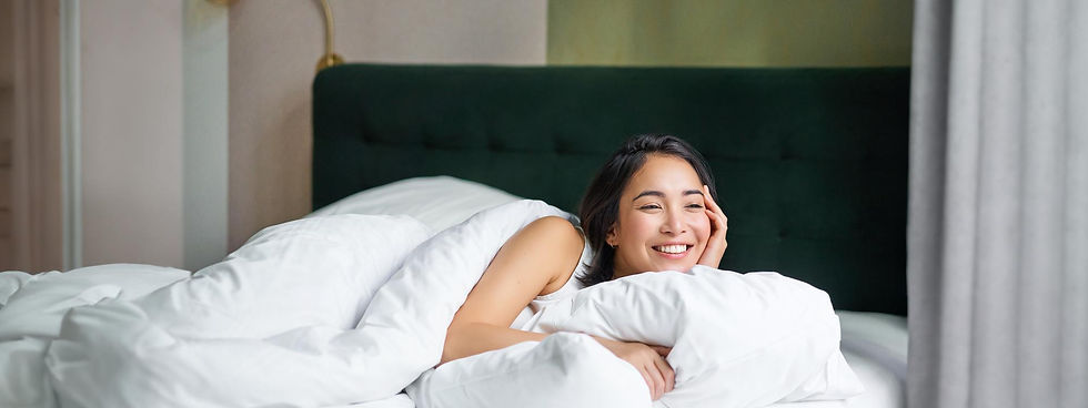 happy-mornings-beautiful-korean-woman-lying-bed-smiling-waking-up-upbeat-cover-herself-wit