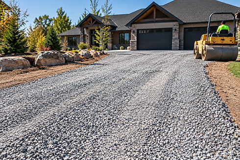 Gravel Driveway Roller at Modern Home.png