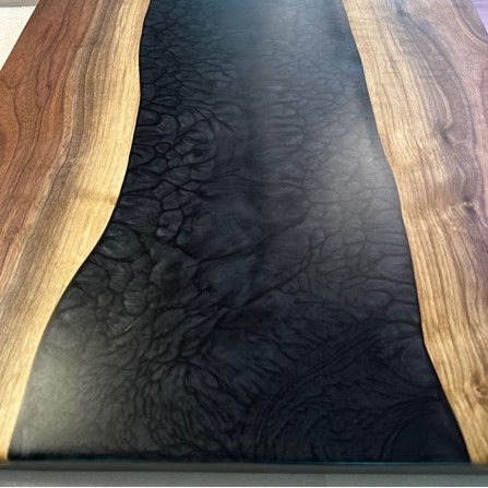 Black Lava Live Edge River Console Table