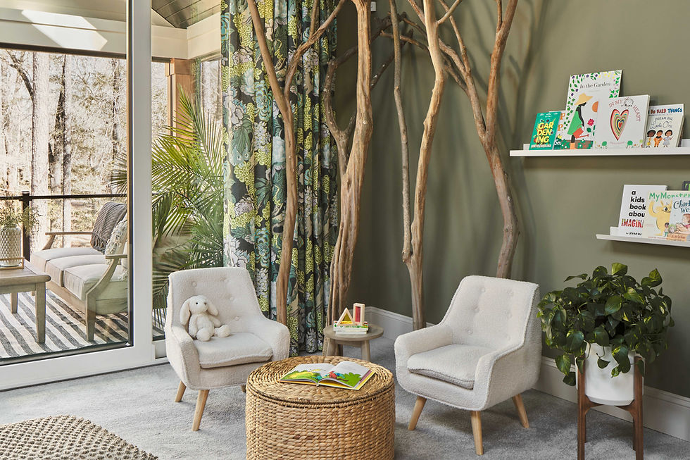 green walls in playroom