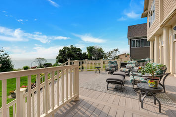 Azek Vintage Coastline deck stairway with Intex Liberty railing built by OnDeck in Pleasant Prairie