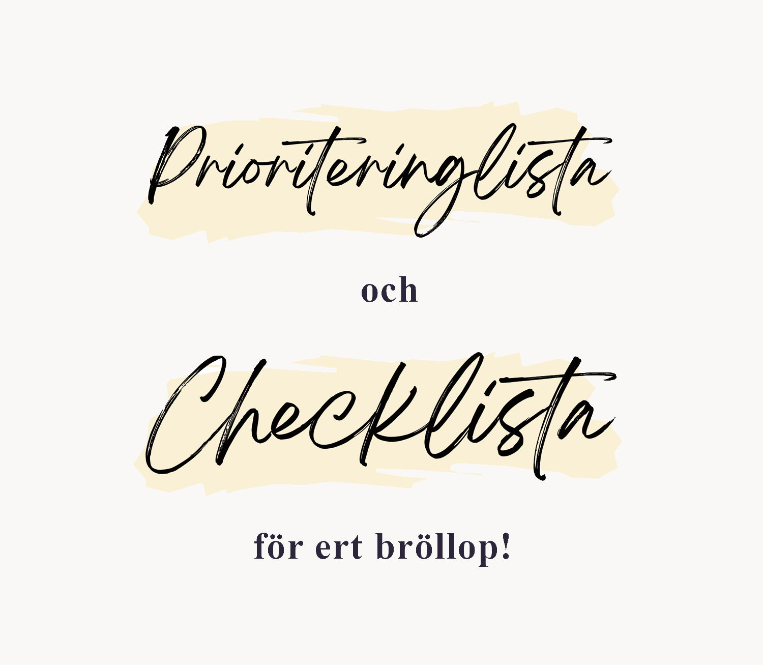 Digital Check - Prioriteringslista för bröllop