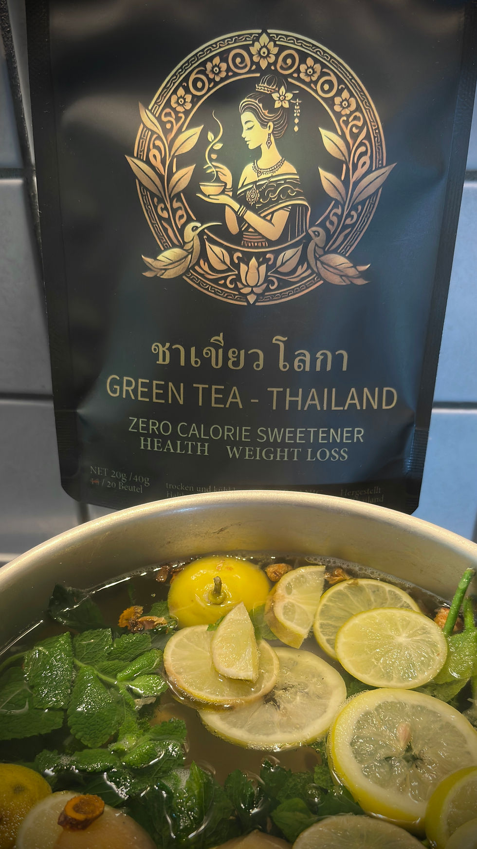 Thai-Eistee mit Grüntee