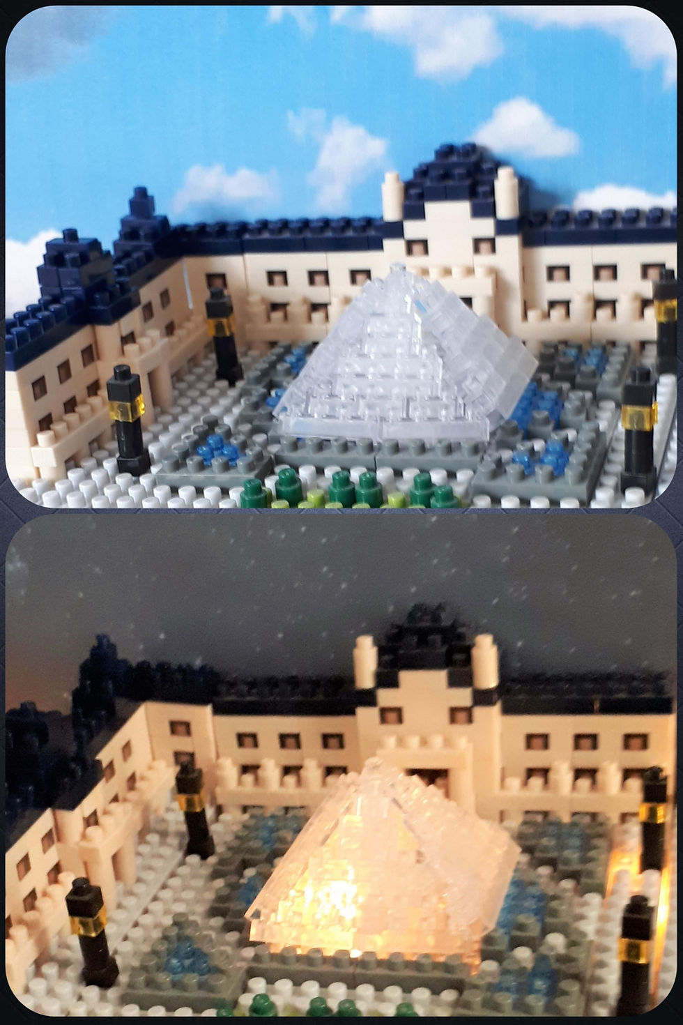 Le Louvre construit avec le jeu de construction nanoblock.