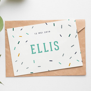 Speels geboortekaartje voor Ellis