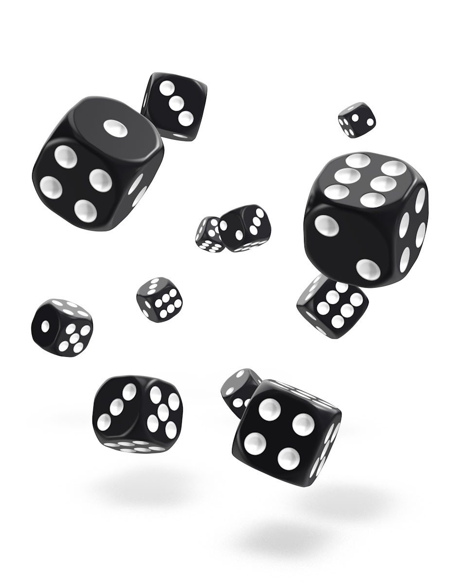 Oakie Doakie Dice - W6-Würfel (12mm/klein) - Einzeln oder 36er Set - Solid Black