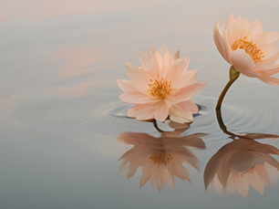 Soft lotus flowers floating on water, symbolising emotional triggers, sensitivity, and inner calm