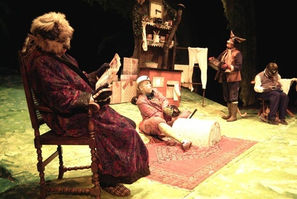 Badger, Toad, Ratty and Mole at Badger's house