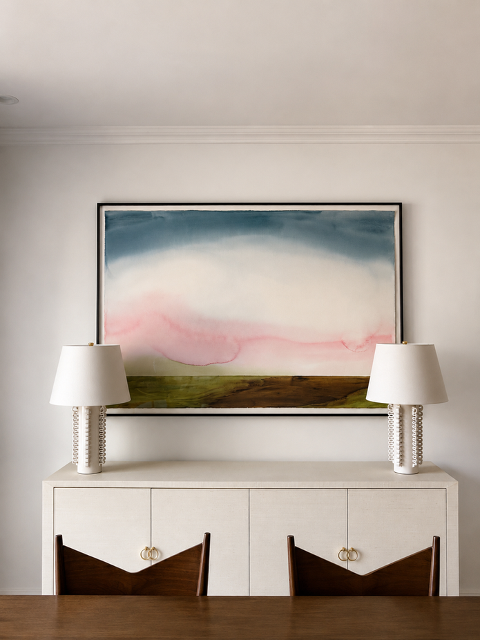 Curated abstract painting in private residence, Boston — Astrid Burns Art Consulting fine art advisory