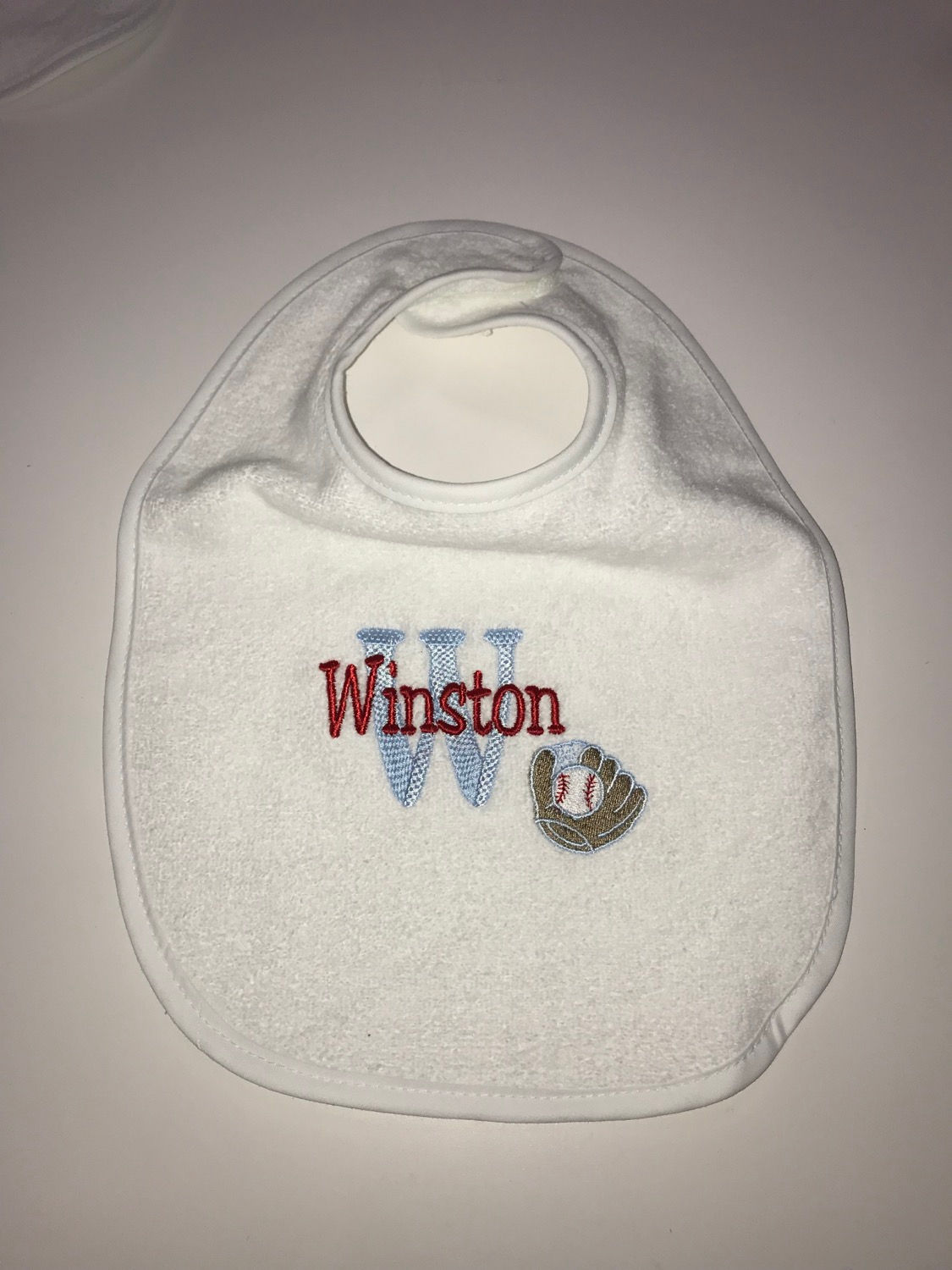 Baseball Monogram Bib 