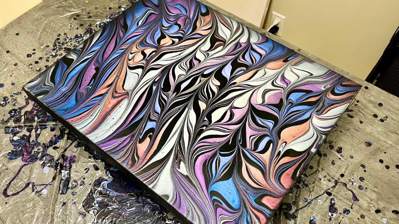 16" x 20" Gorgeous Pearlescent Acrylic Pour