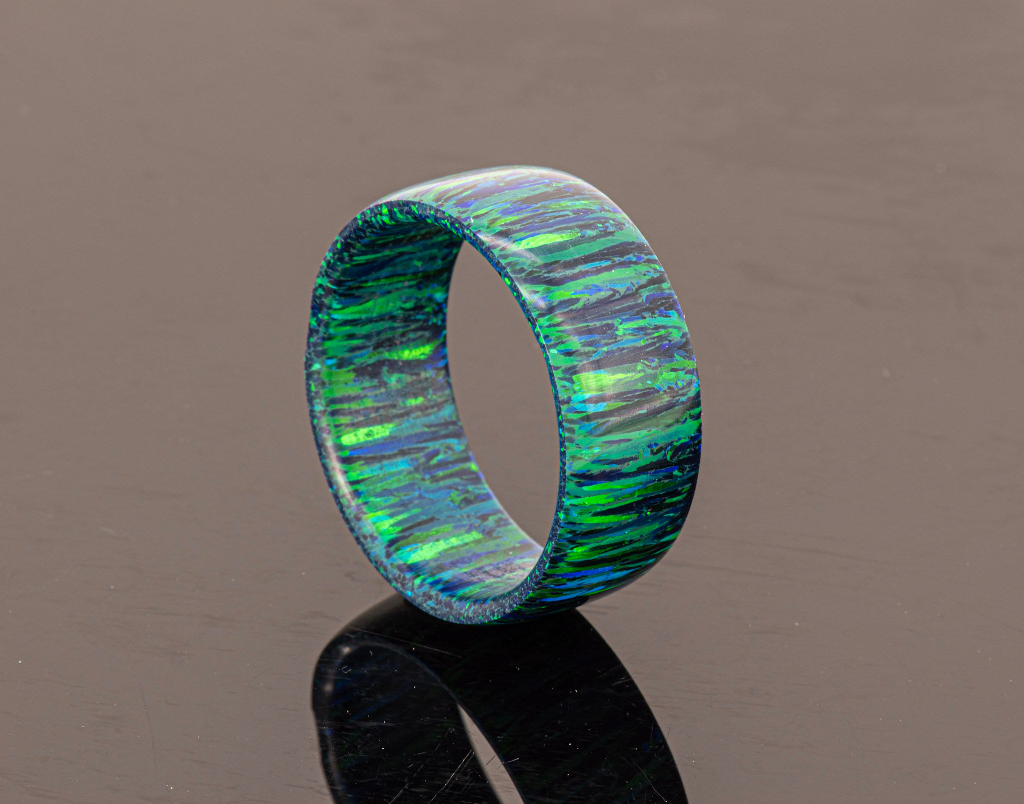Solid Black Emerald Bello Opal Ring