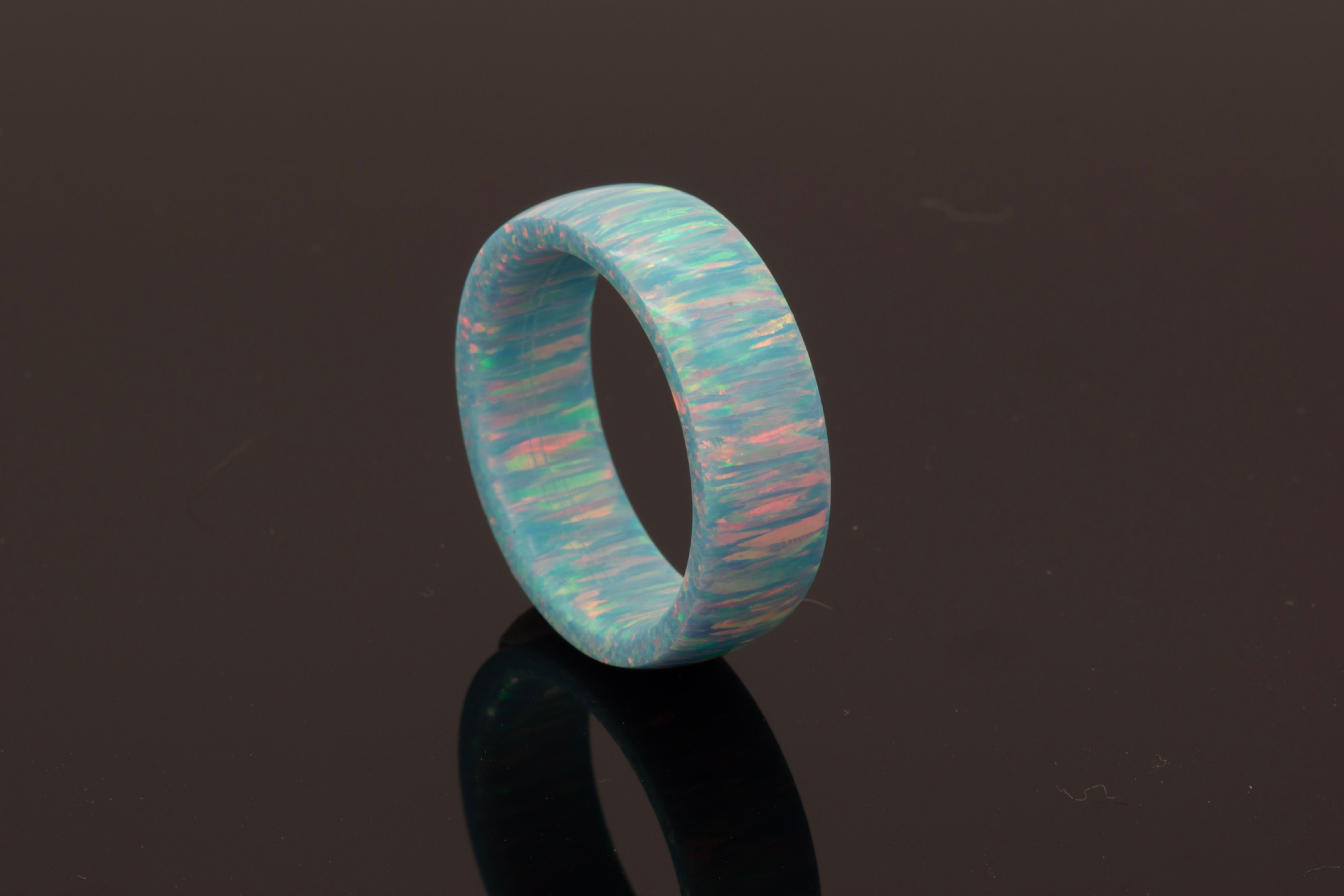 Solid Turquoise Fire Bello Opal Ring