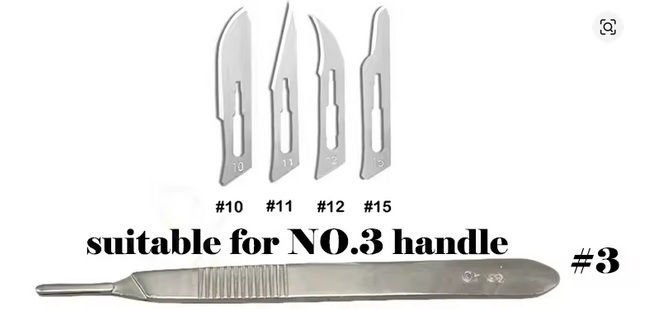 Thumbnail: SCALPEL BLADE HANDLE #3 WITH #10 AND #11 BLADES