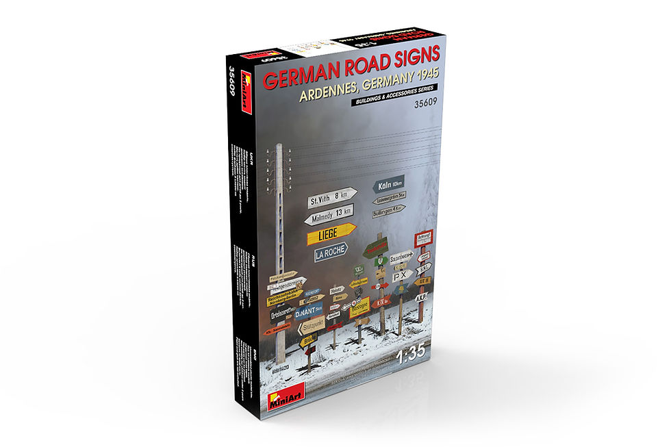 Thumbnail: MINIART 1/35 GERMAN ROAD SIGNS ARDENNES, GERMANY 1945