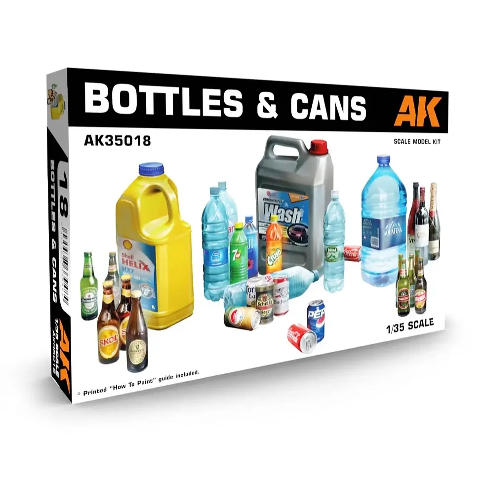 Thumbnail: AK INTERACTIVE 1/35 BOTTLES AND CANS