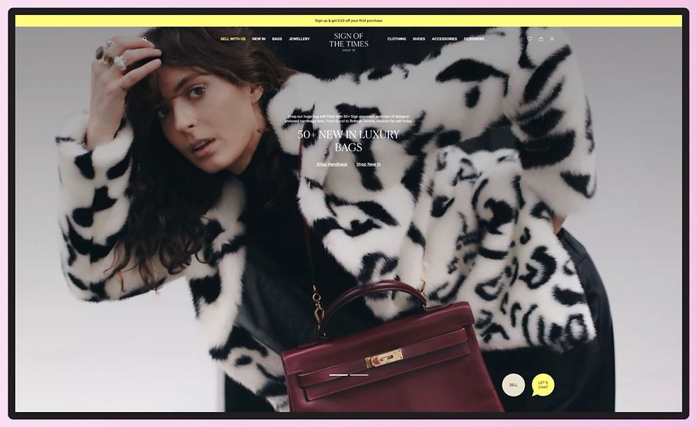 A screenshot of the Signs of the Times London website homepage