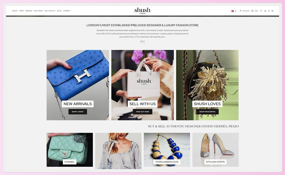 A screenshot of the Shush website homepage