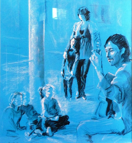 Raziel playing for some children