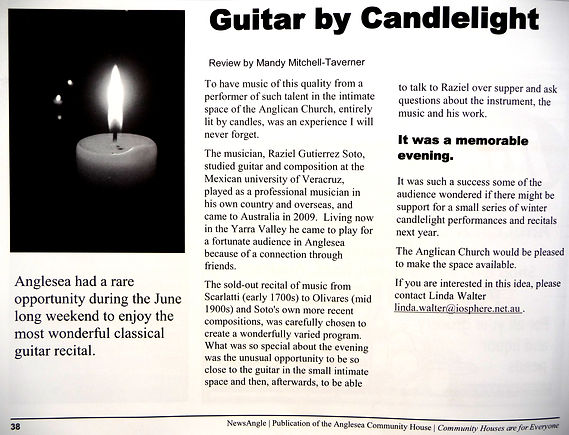 Review of Raziel's recital in Anglesa