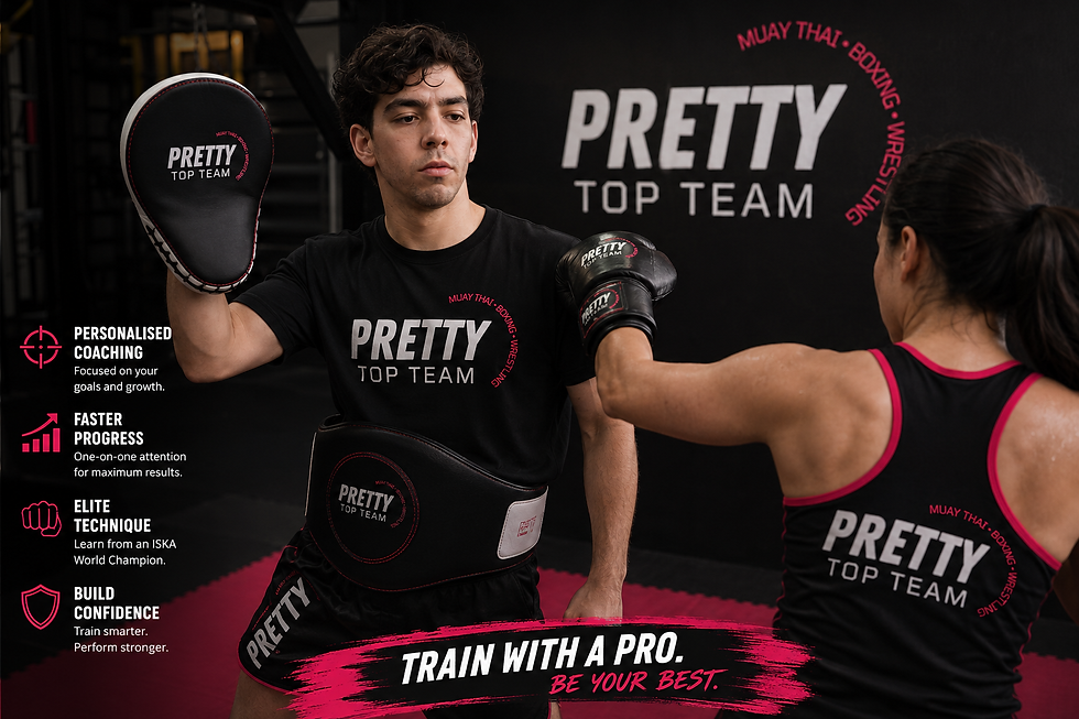 Muay Thai technique coaching during private training in Cairns.