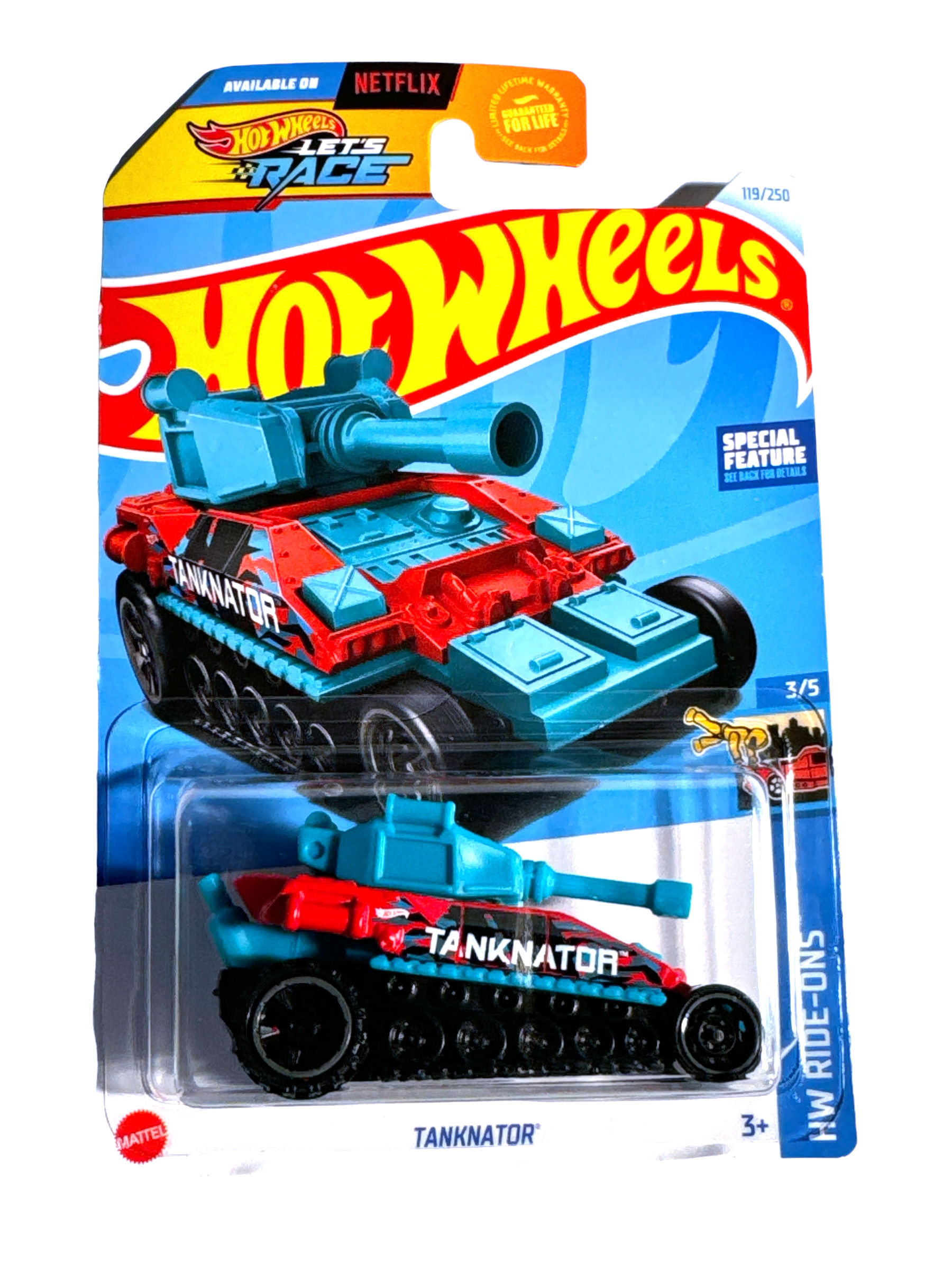 New, Hot Wheels HW Ride Ons TANKNATOR, 3/5, 119/250 - red, black, blue