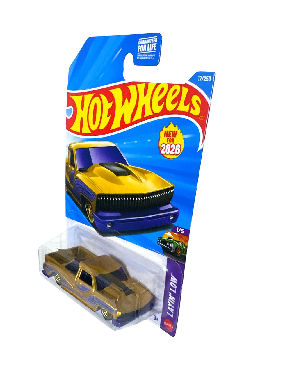 2026 Hot Wheels Gold Bounce N Bass Layin Low #17, Low Rider Truck Squarebody