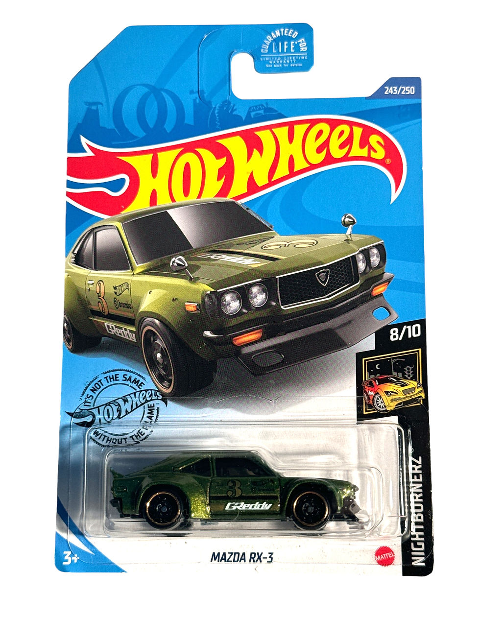 Hot Wheels 2020 Factory Set Nightburnerz #243 Mazda RX-3 Green w/ ST8s