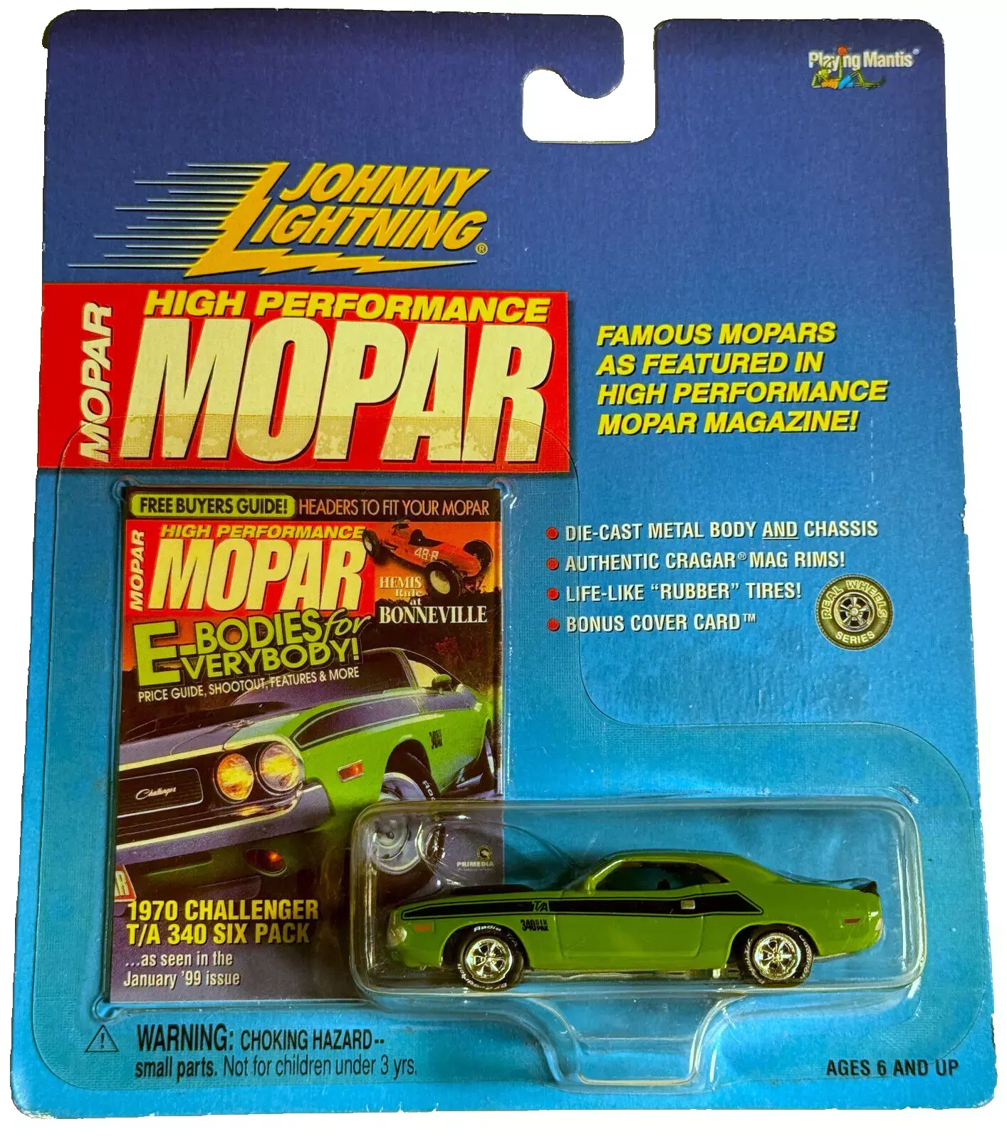Johnny Lightning Mopar 1970 Challenger T/A 340 Six Pack Diecast Car 1/64 Green