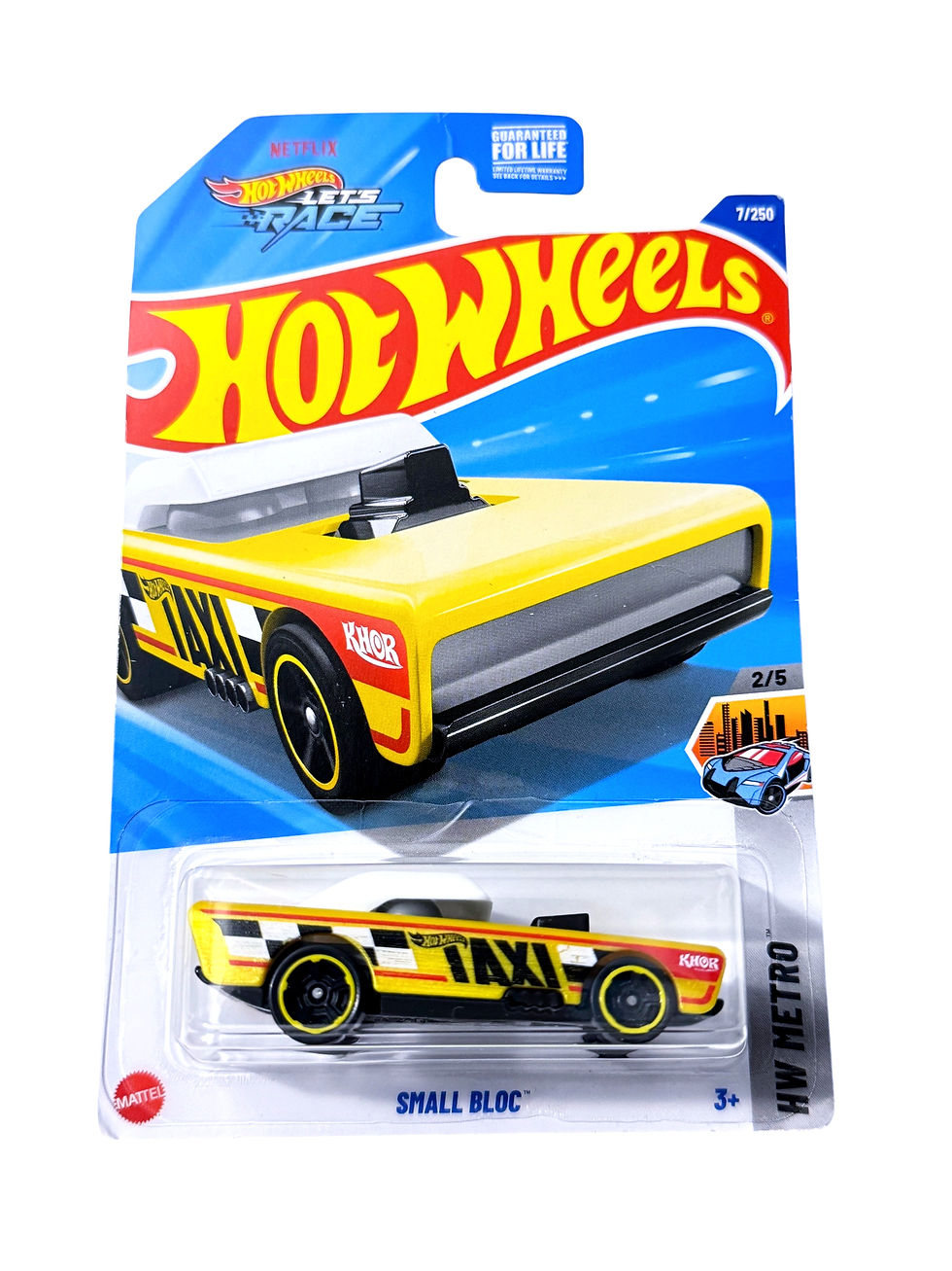 Hot Wheels 2025 Small Bloc Yellow Taxi #7 Mainline Case A Let's Race