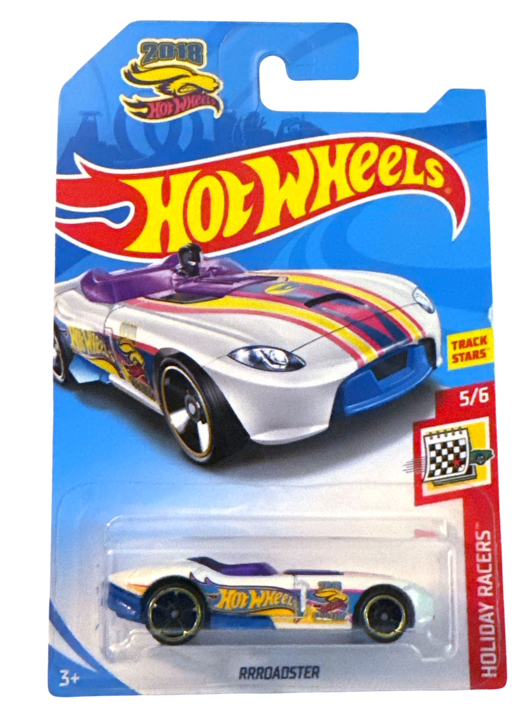 2018 Hot Wheels FKB22 TREASURE HUNT Holiday Racers-Spring 5/6 RRROADSTER White