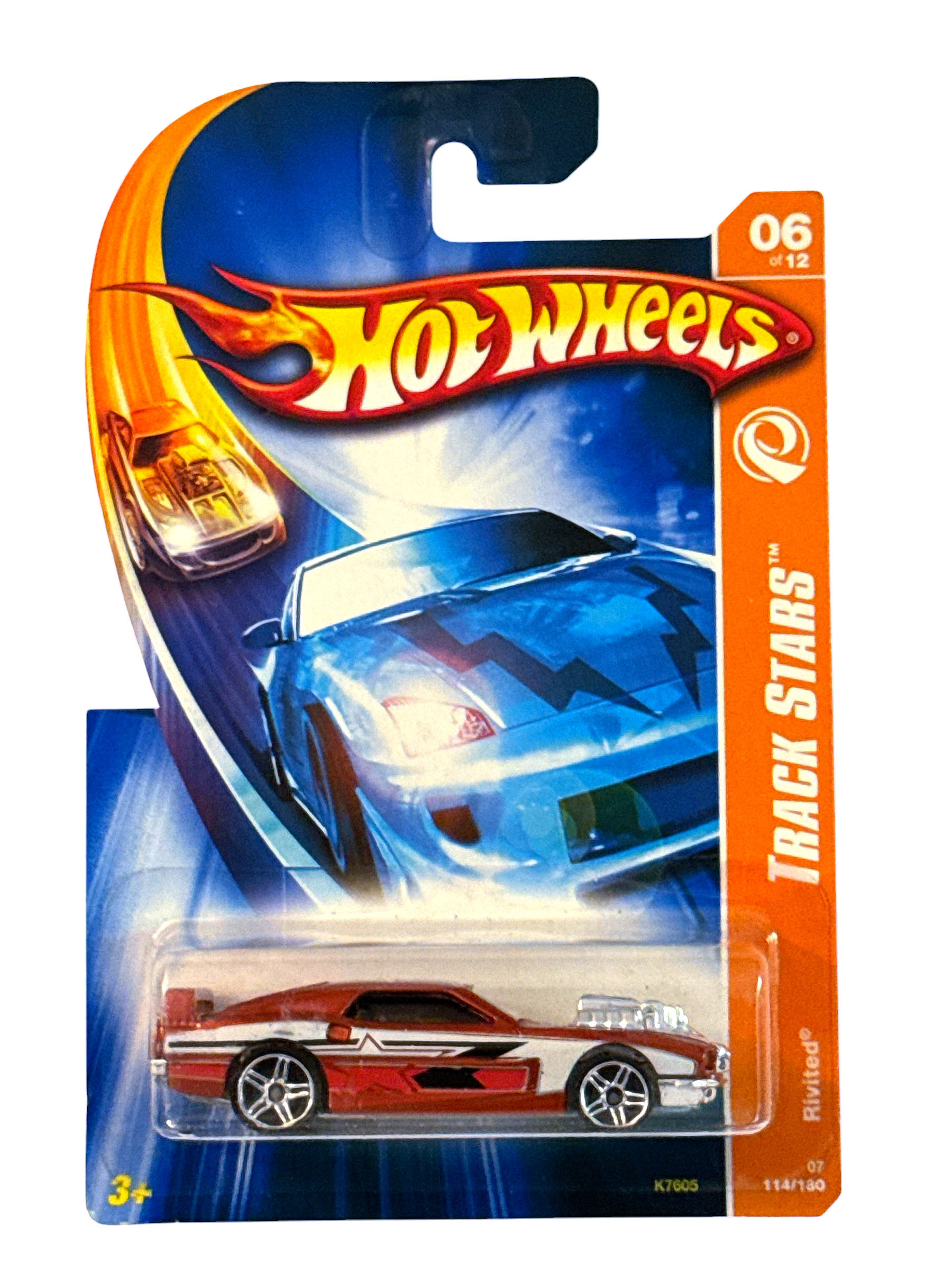 2007 Hot Wheels Rivited Orange Track Stars 6/12 PR5 K7605 #114 AcceleRacers