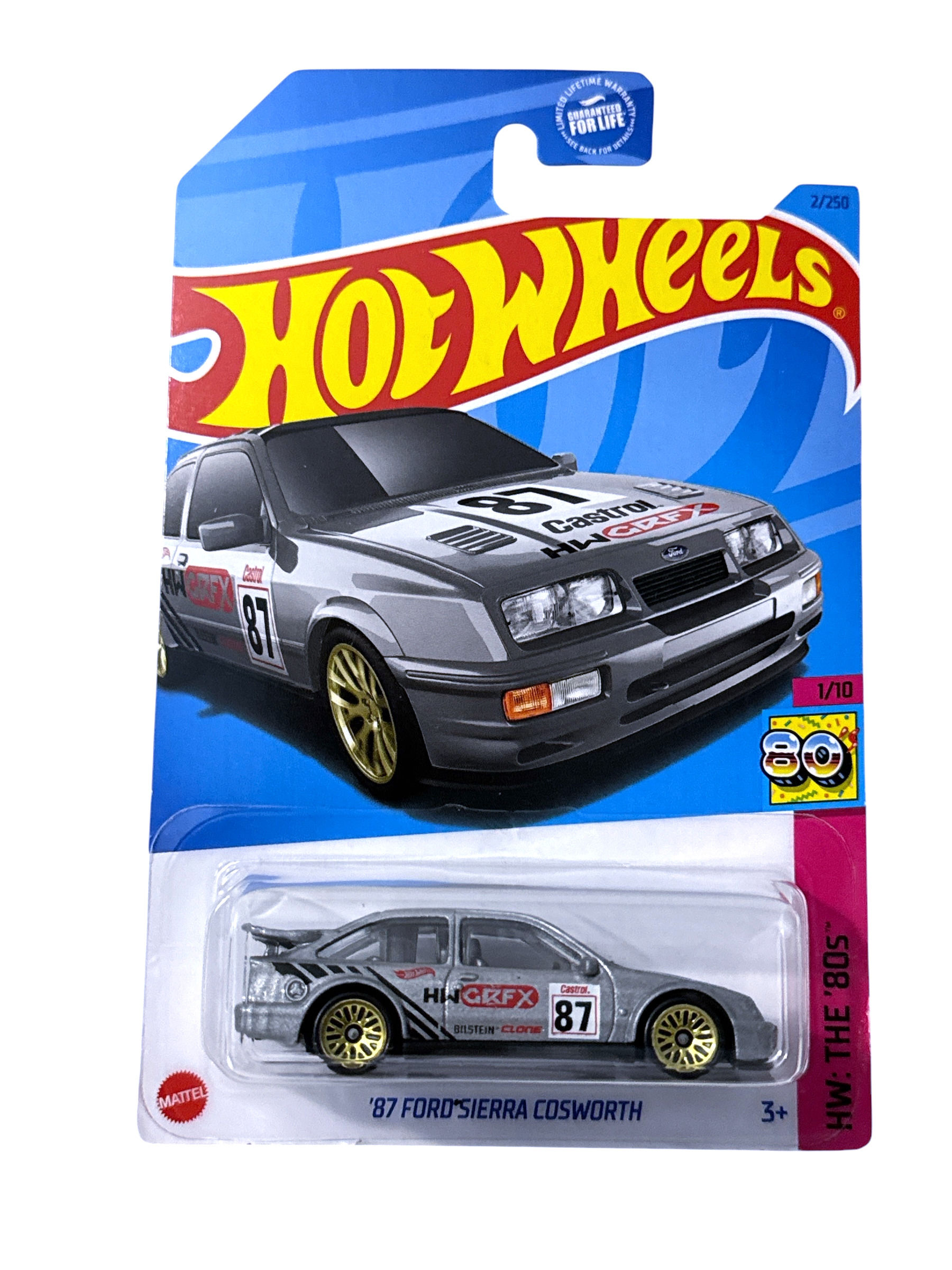 2023 hot wheels silver 87 ford sierra cosworth hw the 80's 1/10 2/250