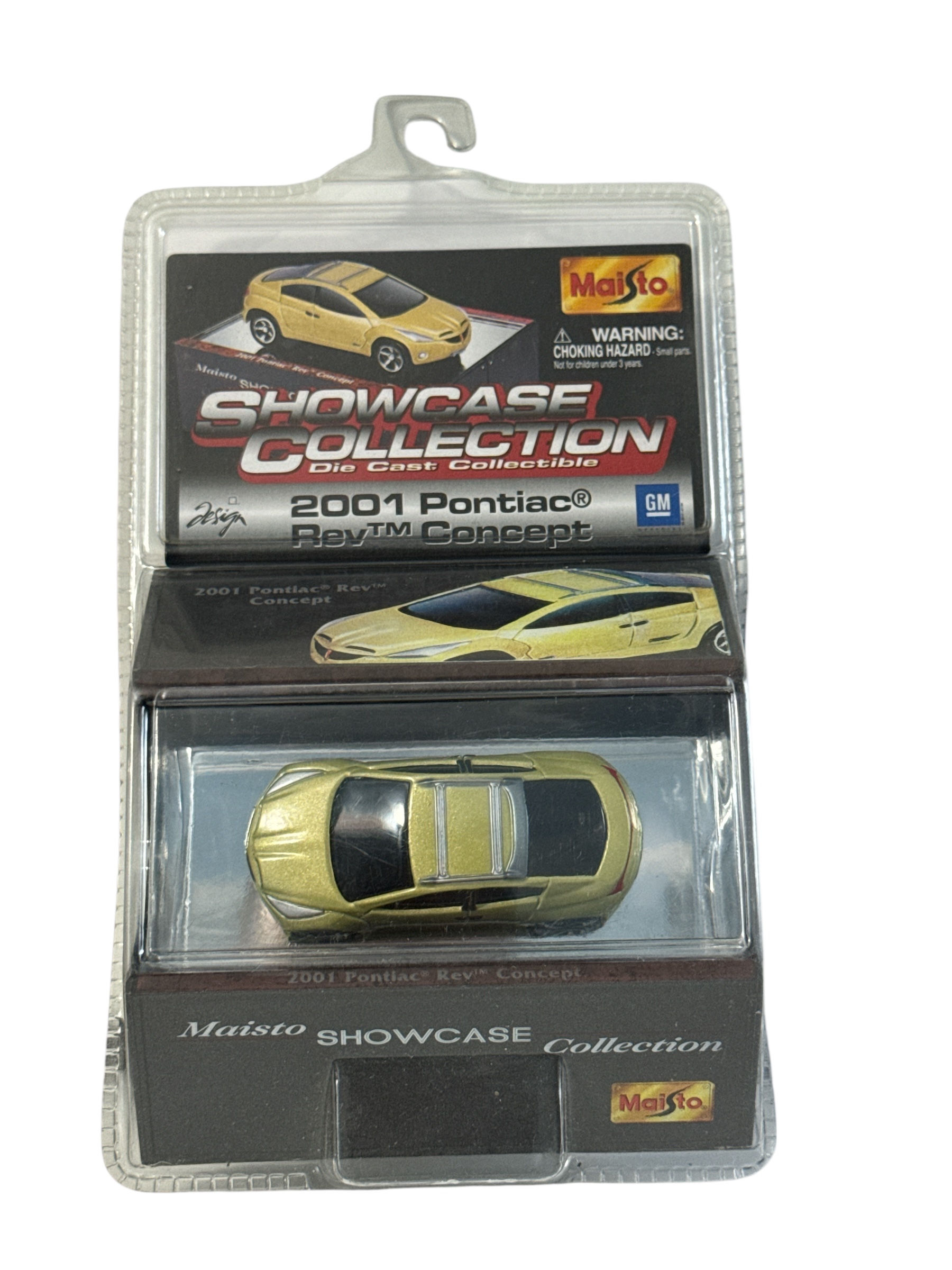 2001 Maisto Showcase Collection Pontiac Rev Concept Yellow 1:64 New