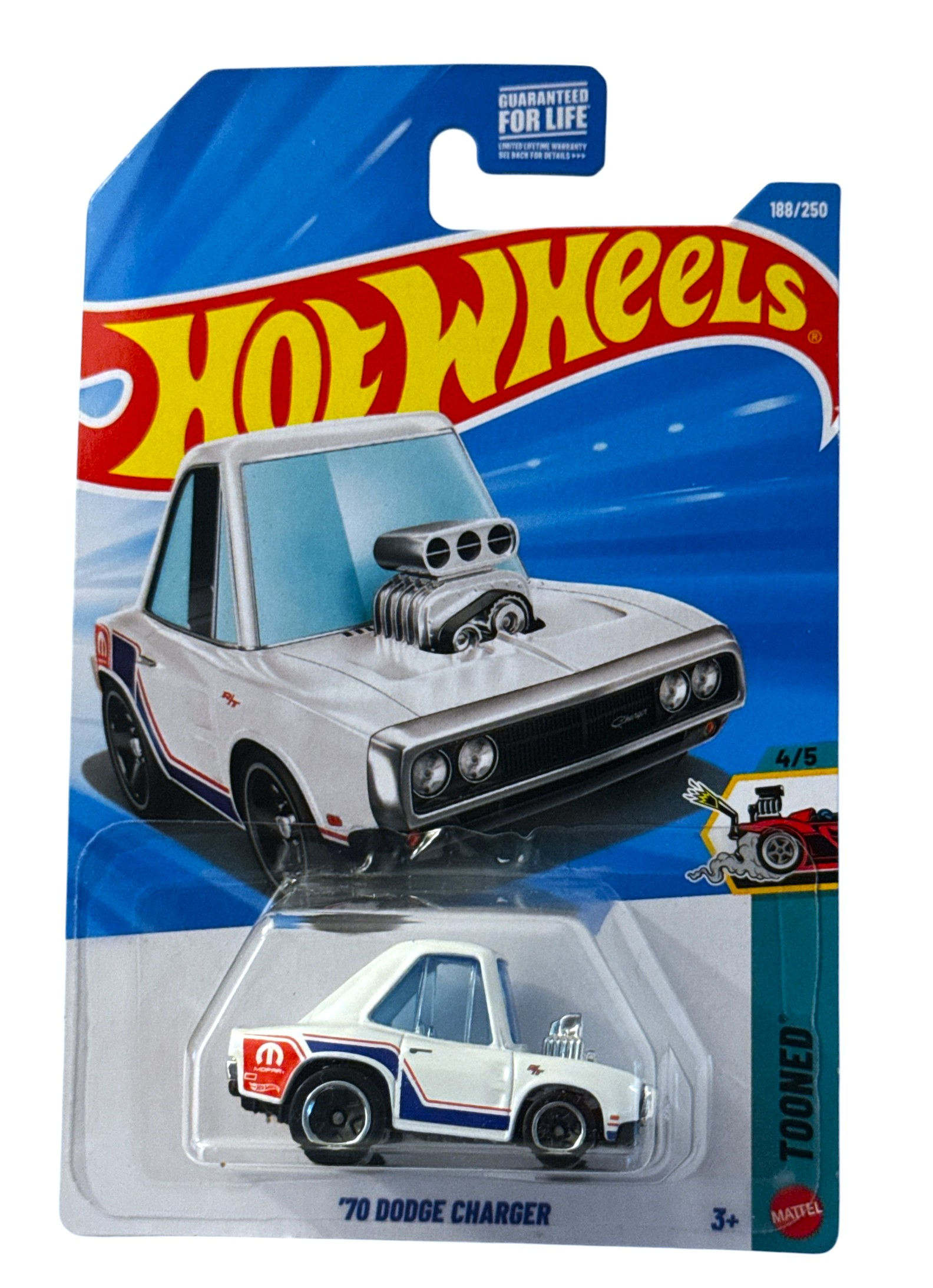 2026 Hot Wheels #188 Tooned '70 Dodge Charger white