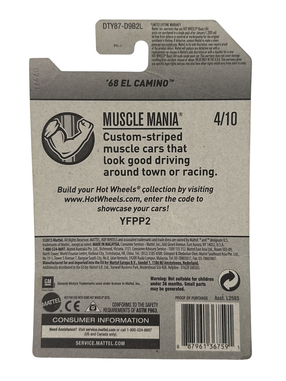 Miniatura: Hot Wheels Muscle Mania 4/10 '68 El Camino 216/365 Red