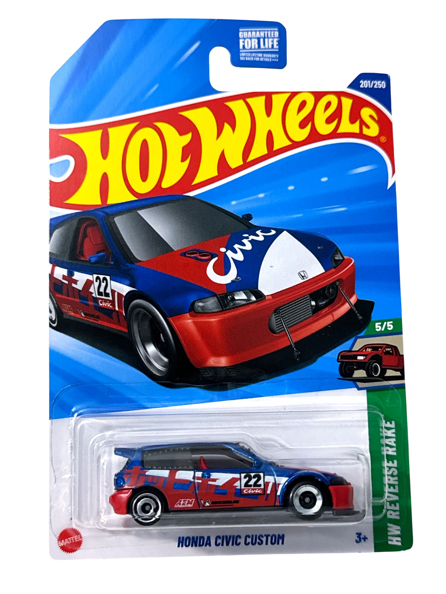Hot Wheels 2025 Case K Honda Civic Custom Red Blue