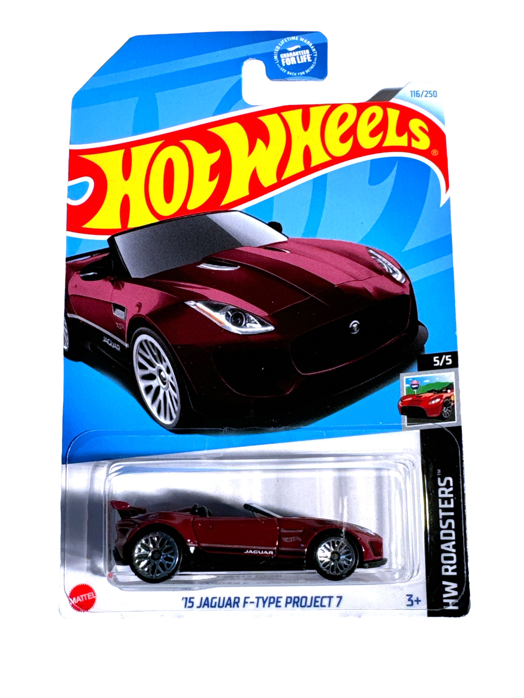 2024 Hot Wheels Maroon 15 Jaguar F-Type Project 7 HW Roadsters #116