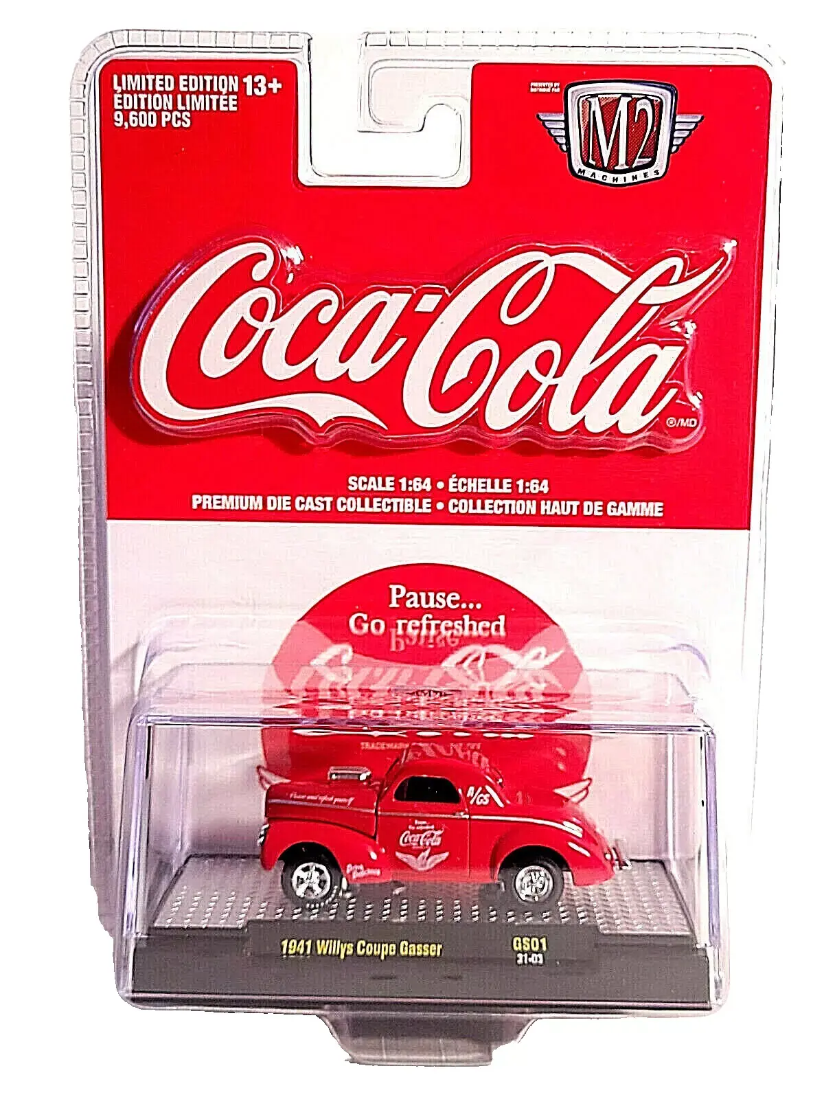 M2 Machines Coca-Cola '1941 Willys Coupe Gasser #GS01 21-03 Red D78