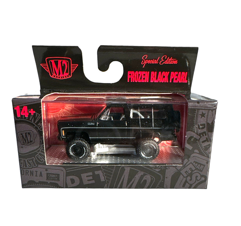 2024 M2 Machines Frozen Black Pearl 1973 GMC Jimmy Sierra 4x4 WMTS20