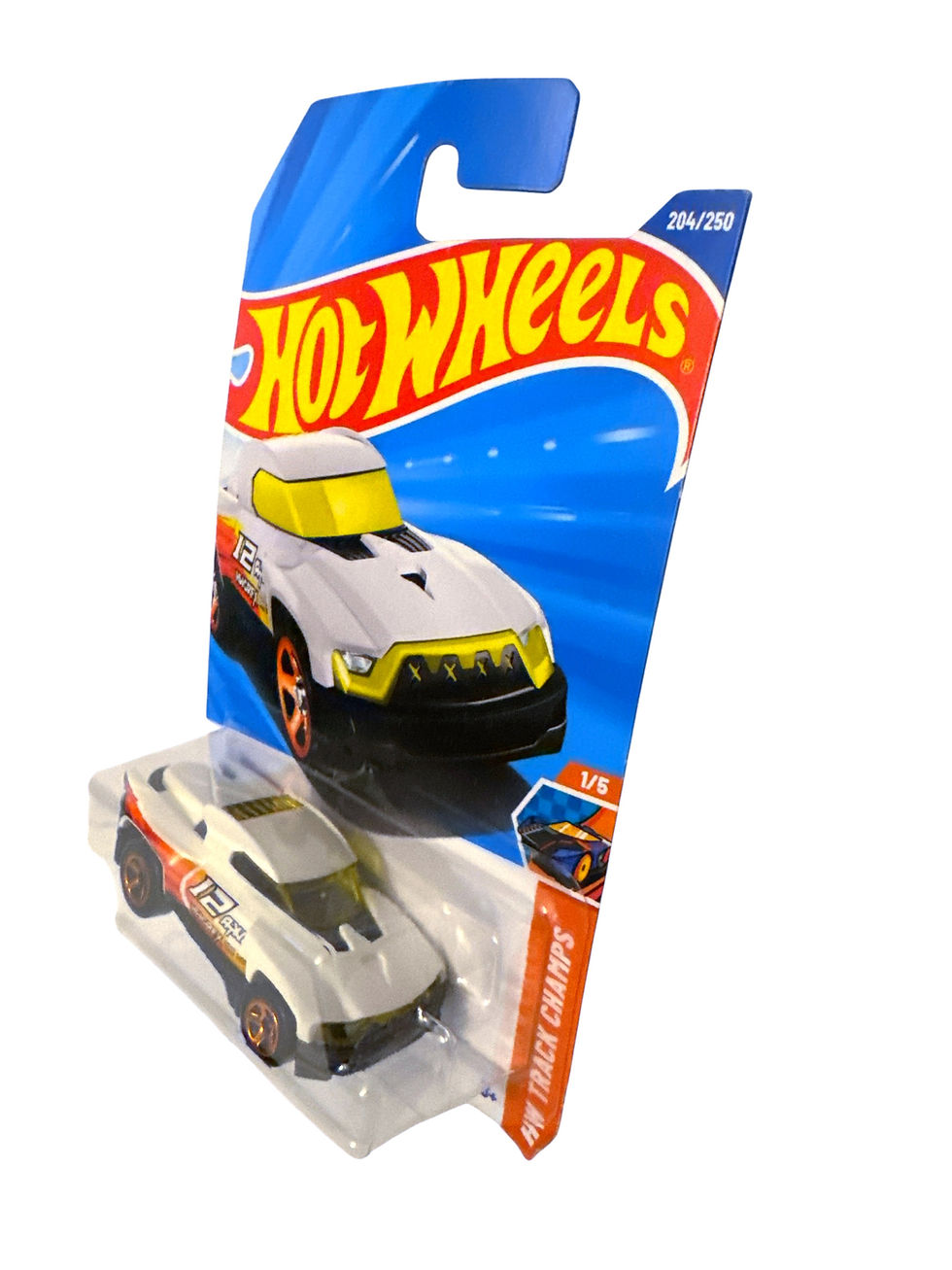 Hot Wheels Terra-Tracktyl HW Track Champs 1:64 Diecast Car White/Yellow New